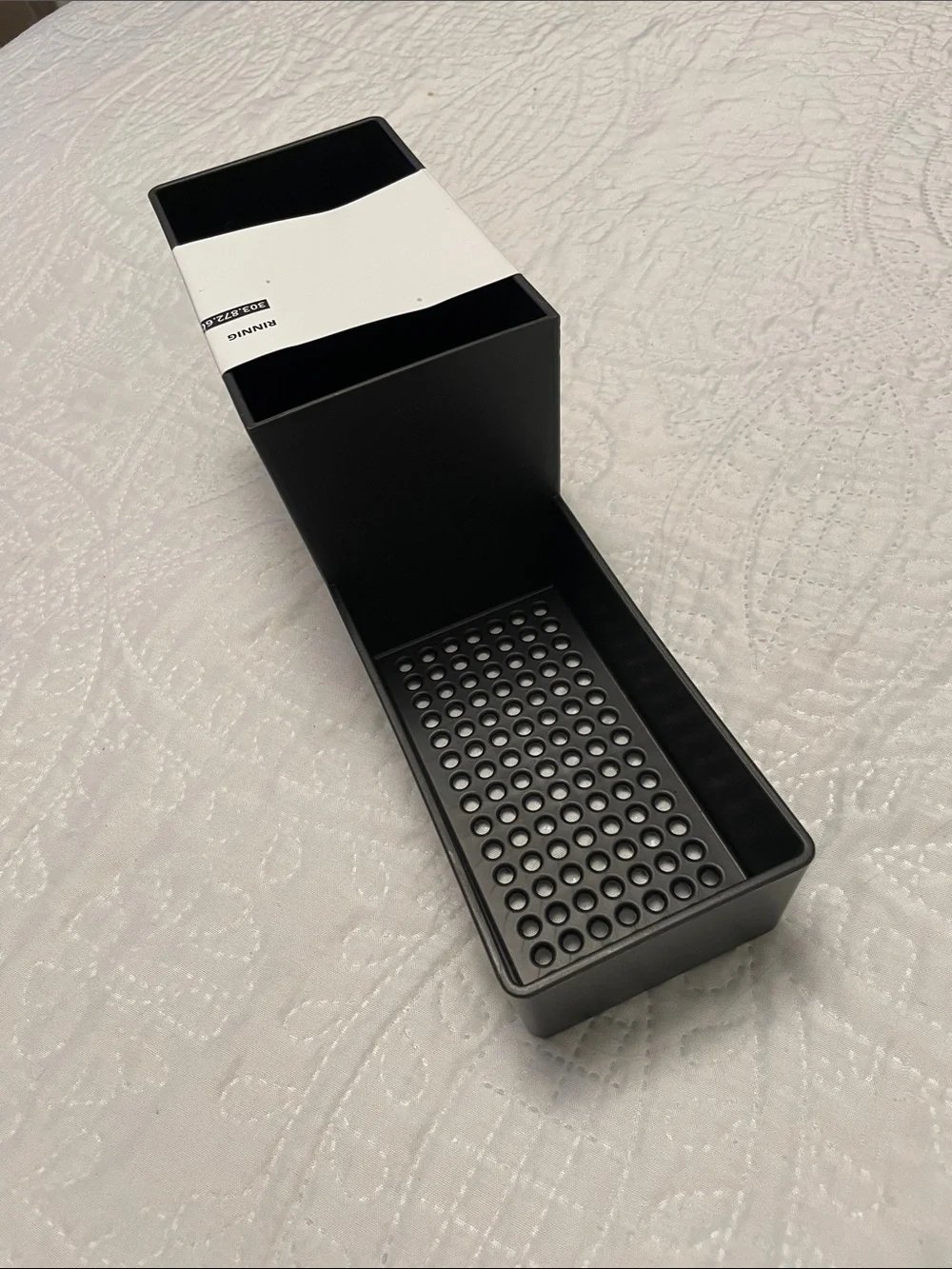 NWT IKEA RINNIG Black Plastic Utensil Organizing Sink Rack for Accessories